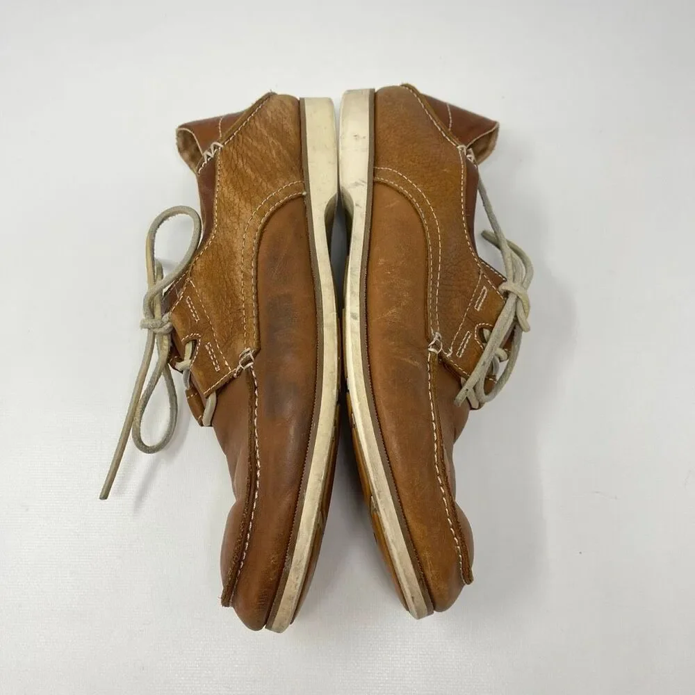 Olukai Moku Leather Loafers Boat Shoes Dark Java Men’s Size 9.5